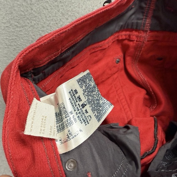 Diesel Krayver Jeans Mens W30 L32 Red Regular Slim Carrot Zip Stretch - Picture 6 of 13